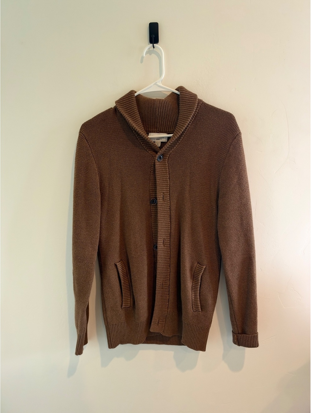 Goodfellow & Co Men’s Small Brown Shawl Collar Cardigan Sweater Button Front